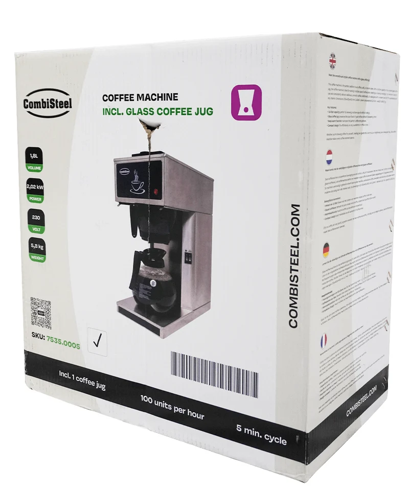 Combisteel Kaffeemaschine Inkl. 1 Kaffeekanne aus Glas 1.8L