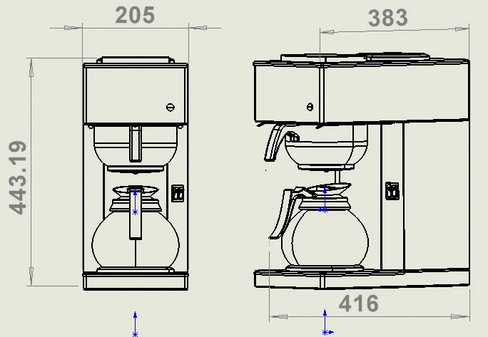 Combisteel Kaffeemaschine Inkl. 1 Kaffeekanne aus Glas 1.8L