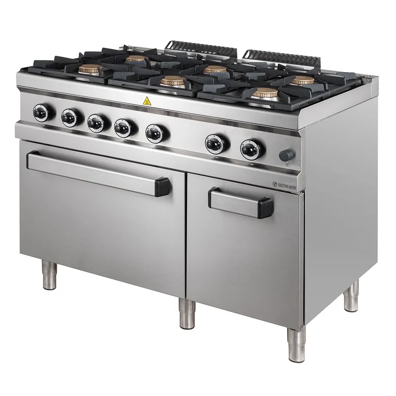 Gasherd Serie 700 - 110/70 mit Gasbackofen - 6 Kochstellen - 48 kW