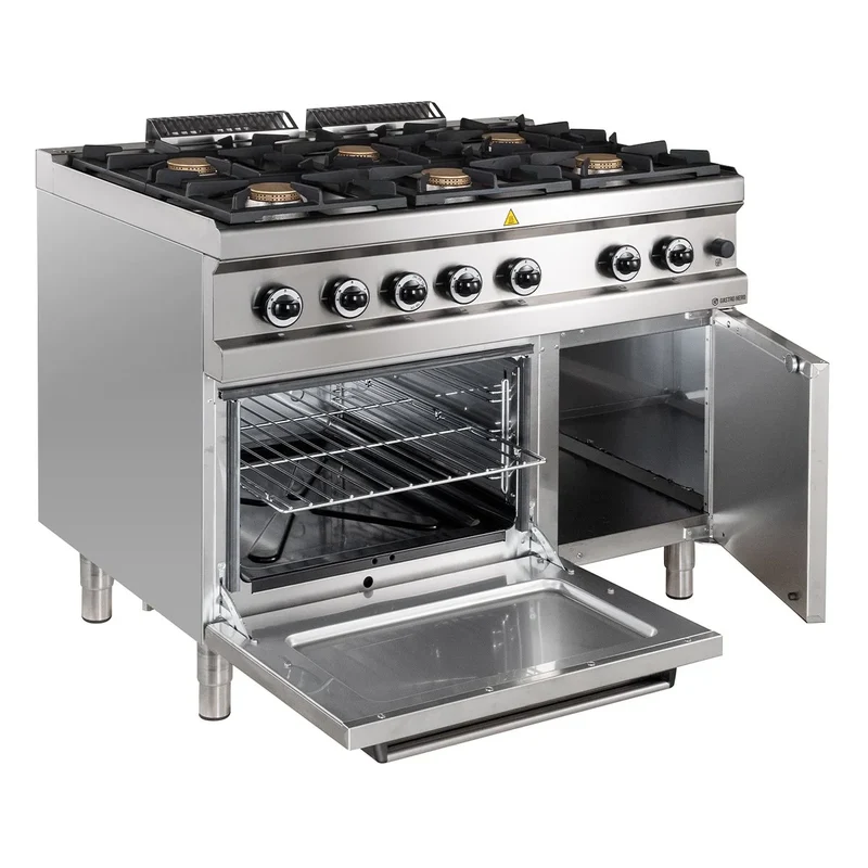 Gasherd Serie 700 - 110/70 mit Elektrobackofen - 6 Kochstellen - 42 kW
