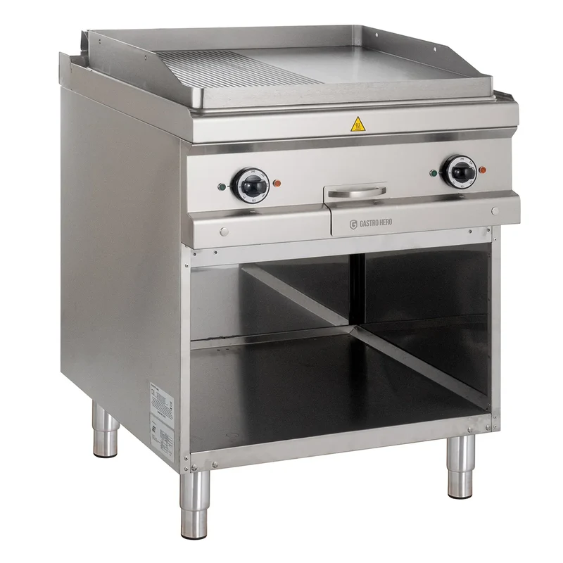 Elektrogrillplatte Serie 700 - 70/70 - ½ glatt, ½ gerillt