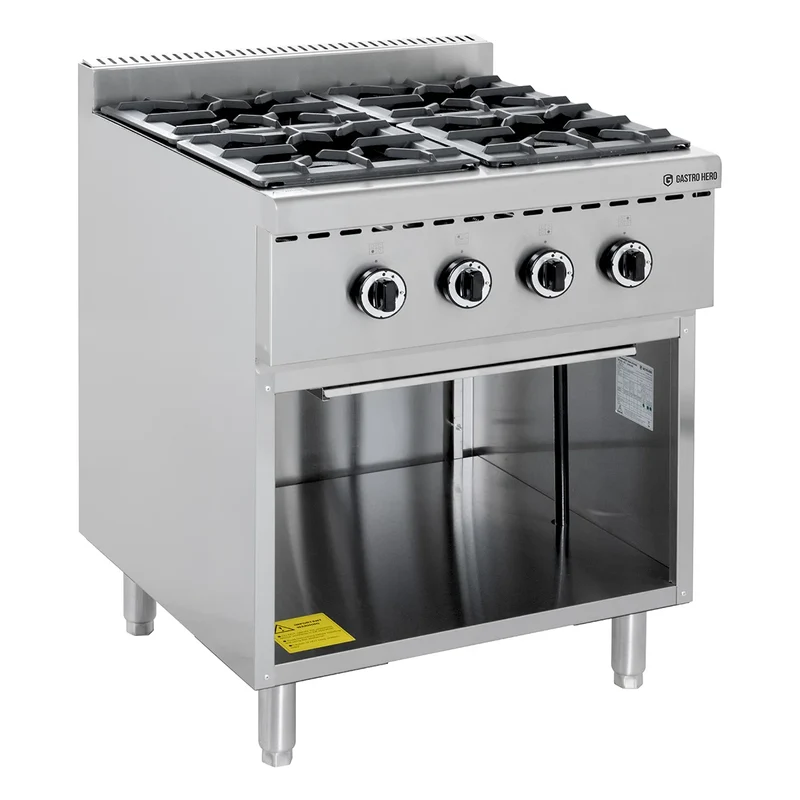 Gasherd ECO mit offenem Unterbau - 28,8 kW - 4 Brenner