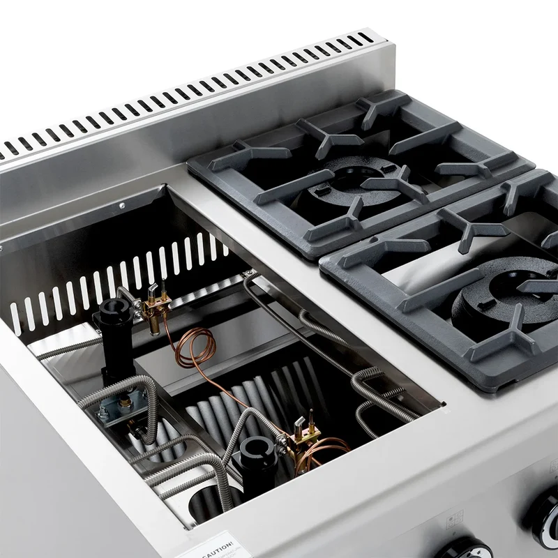 Gasherd ECO mit offenem Unterbau - 28,8 kW - 4 Brenner