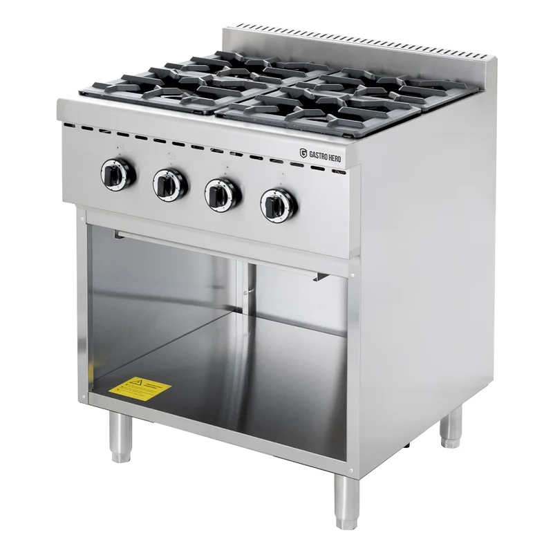 Gasherd ECO mit offenem Unterbau - 28,8 kW - 4 Brenner