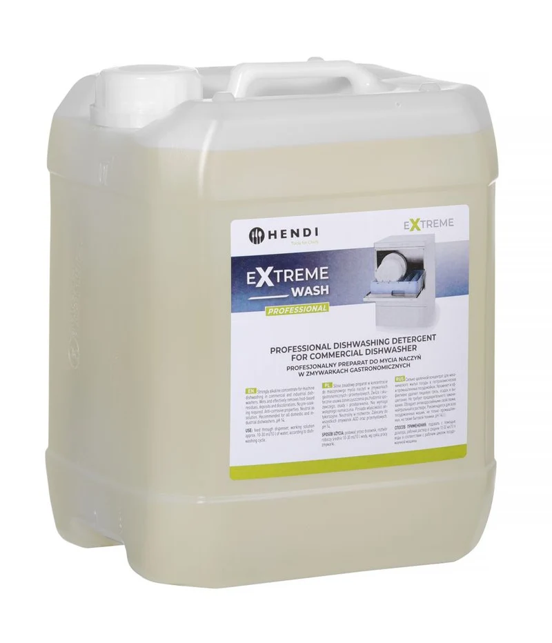 HENDI Extreme Wash Professionelles Geschirrspülmittel für Gewerbegeschirrspüler, 10 l für Geschirrspüler