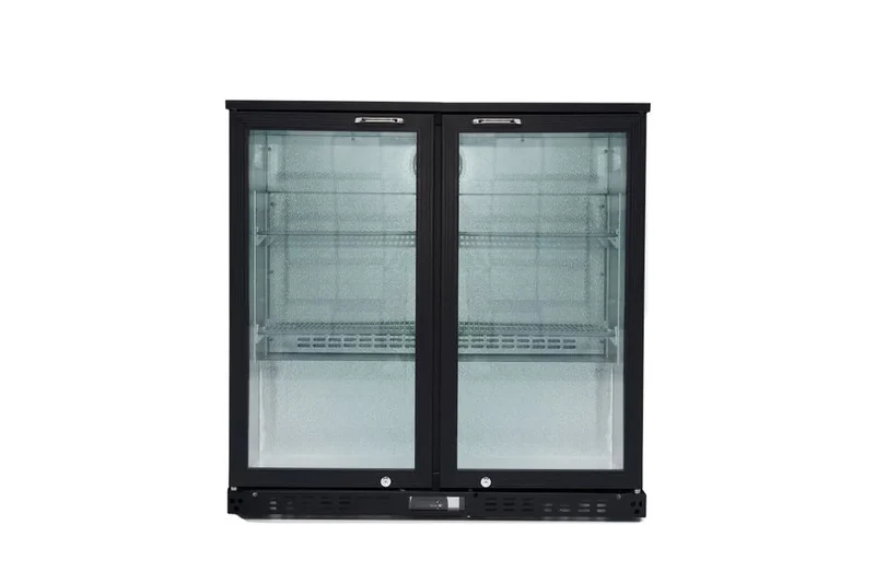 Barkühlschrank ECO 230 mit Klapptüren schwarz, LED Beleuchtung, unterbaubar