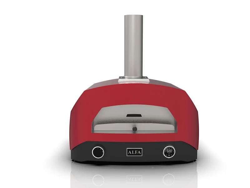 Alfa Forni EVO Hybrid-Pizzaofen Flüssiggas (LPG)/Holz, Rubin Rot