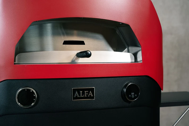 Alfa Forni EVO Hybrid-Pizzaofen Flüssiggas (LPG)/Holz, Rubin Rot