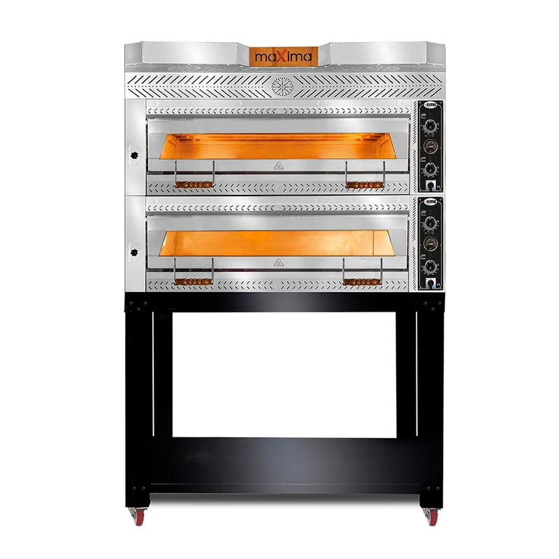 GMG Pizzaofen, 6+6x Ø 35cm, 16 kW 400V, Stapelbar, mit Schamottsteinboden, 2 Backkammern