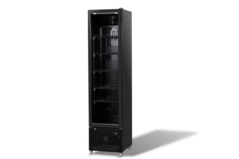 Combisteel Kühlschrank Glastür Schmall Schwarz NAP-250