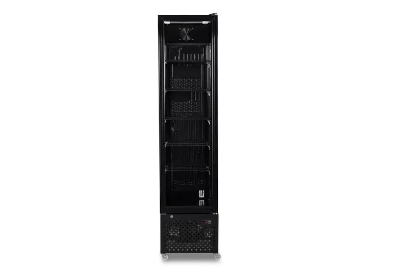 Combisteel Kühlschrank Glastür Schmall Schwarz NAP-250