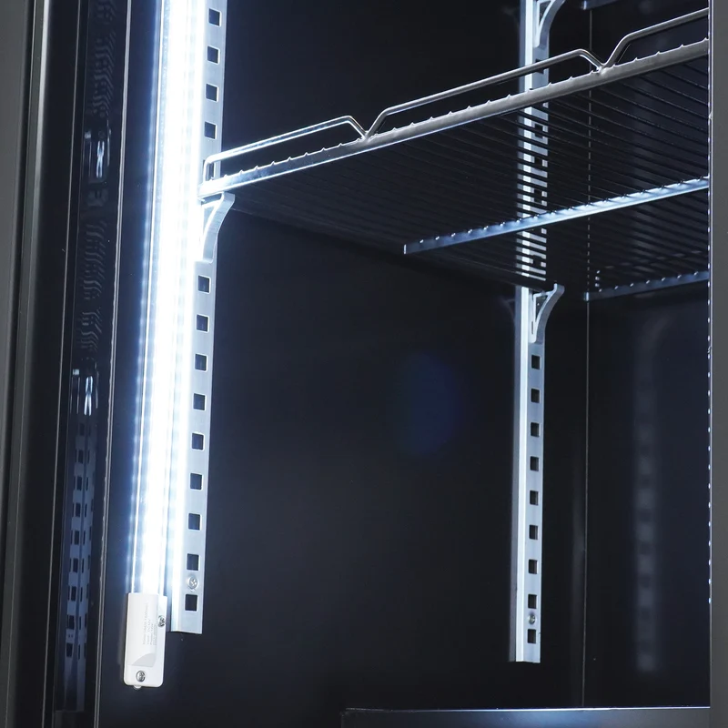 Combisteel Kühlschrank 2 Glastüren Schwarz NAP-850