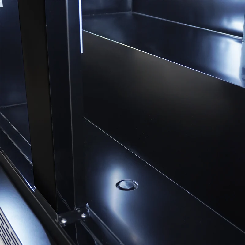 Combisteel Kühlschrank 2 Glastüren Schwarz NAP-850
