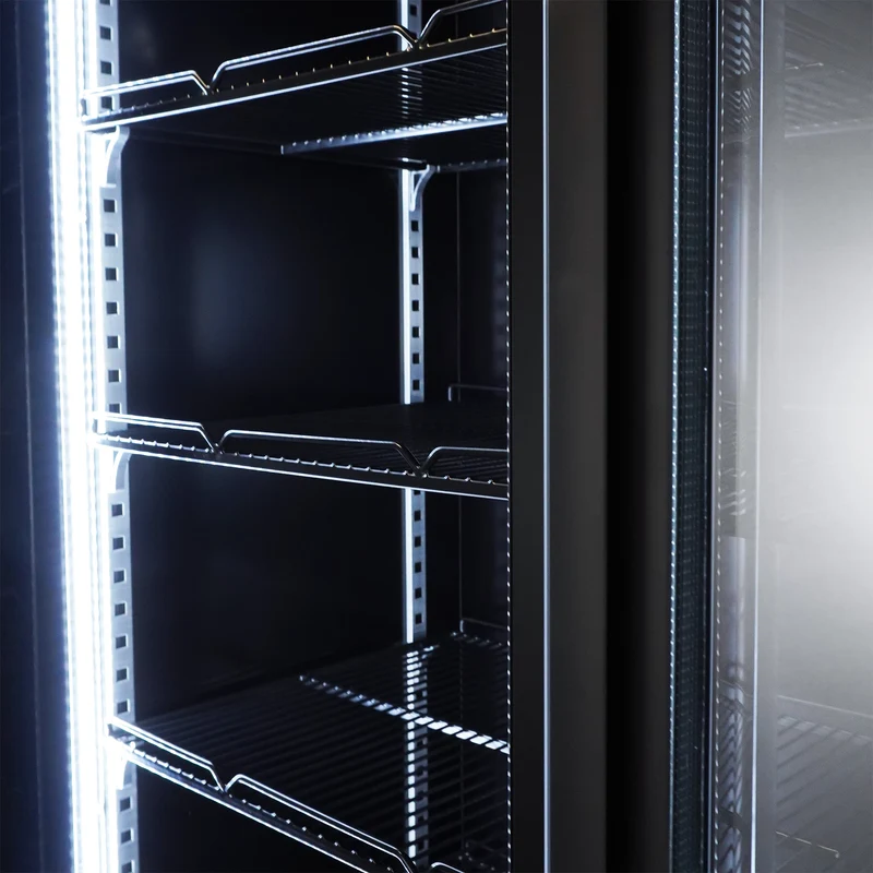 Combisteel Kühlschrank 2 Glastüren Schwarz NAP-850