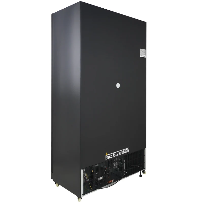 Combisteel Kühlschrank 2 Glastüren Schwarz NAP-850