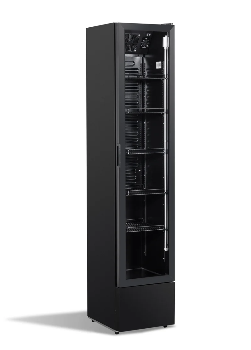 Combisteel Kühlschrank Glastür Schmall Schwarz NAP-150