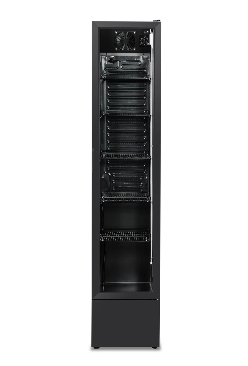 Combisteel Kühlschrank Glastür Schmall Schwarz NAP-150