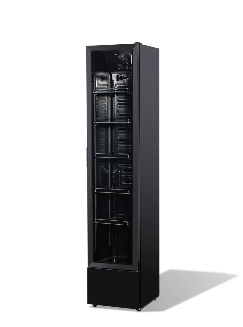 Combisteel Kühlschrank Glastür Schmall Schwarz NAP-150
