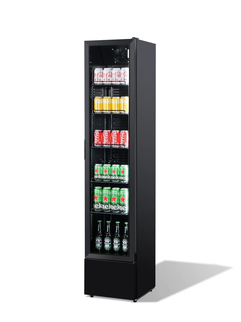 Combisteel Kühlschrank Glastür Schmall Schwarz NAP-150
