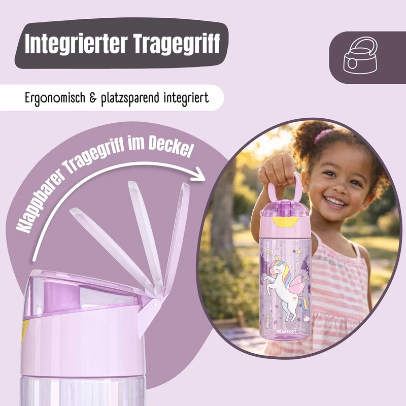 Trinkflasche Kinder, leichte Wasserflasche - Meerjungfrau