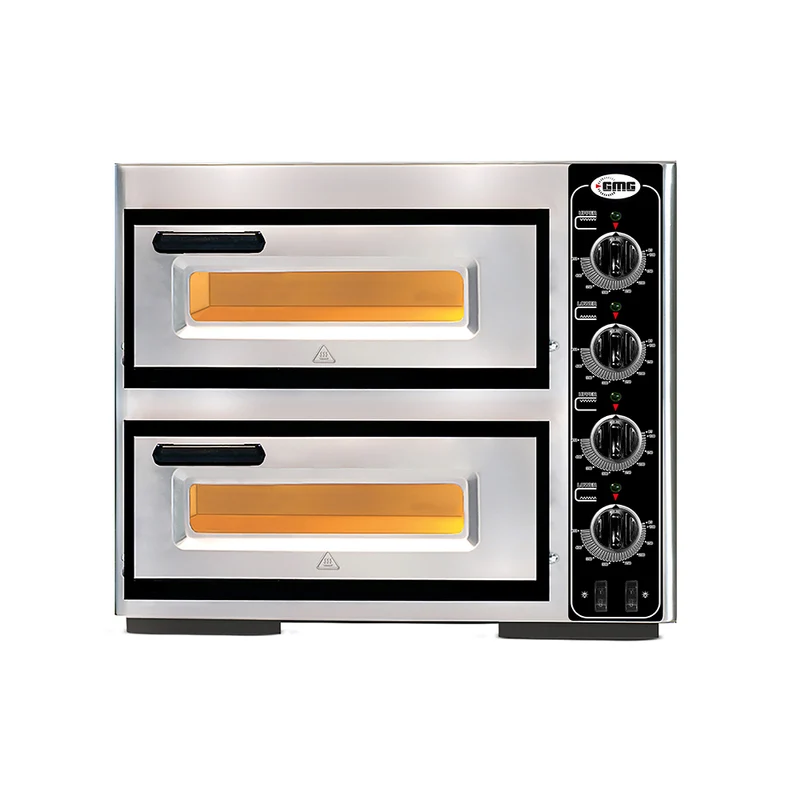 GMG Pizzaofen PF4040 DE4 elektrisch, 1+1 Ø39cm, 3,4 kW, 230V, Edelstahl 2 Backkammern