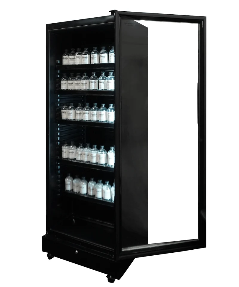 Combisteel Kühlschrank 1 Glastür Schwarz SVE-450 Bl