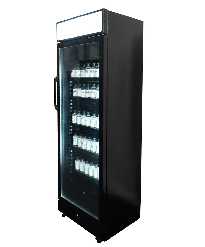 Combisteel Kühlschrank 1 Glastür Schwarz mit Canopy SVE-450 Blc