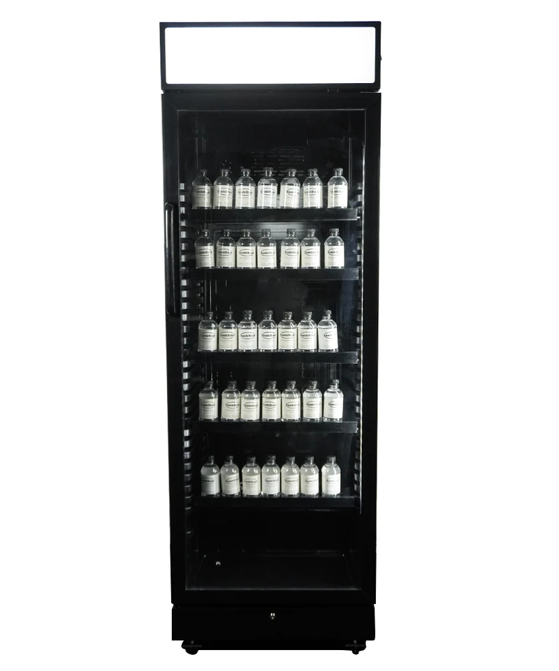 Combisteel Kühlschrank 1 Glastür Schwarz mit Canopy SVE-450 Blc