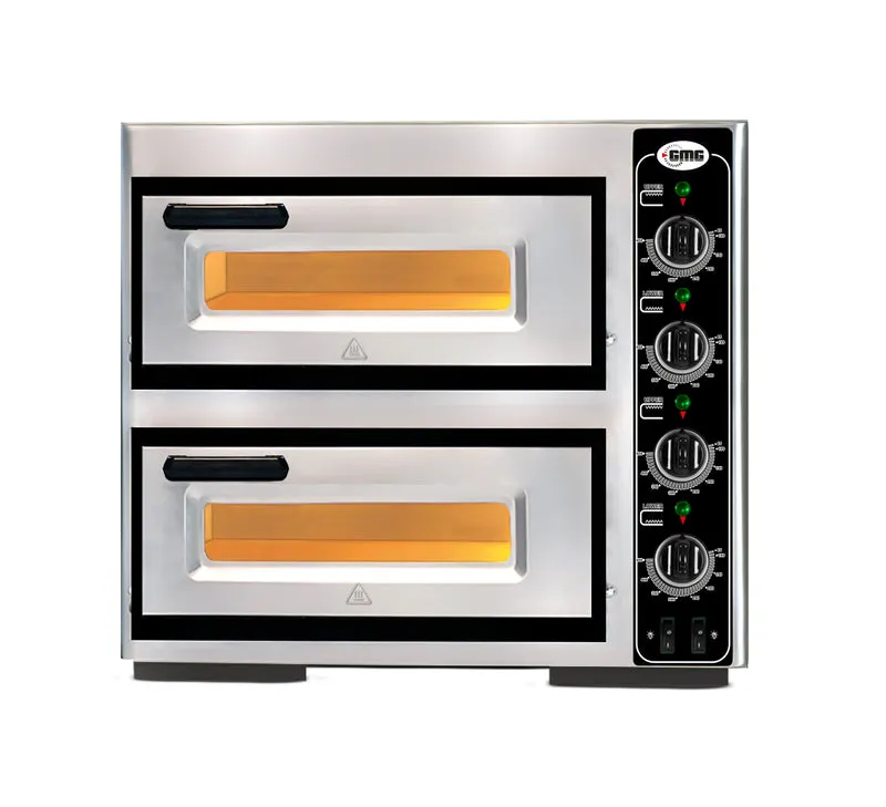 GMG Pizzaofen PF3232 DE4 elektrisch, 1+1x Ø 32cm, 5,0 kW, 400V, 5,0 kW, 400V, Edelstahl 2 Backkammer