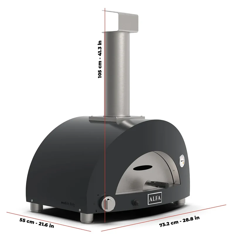 Alfa Forni Moderno 1 Pizza, Gas/Hybrid, grau