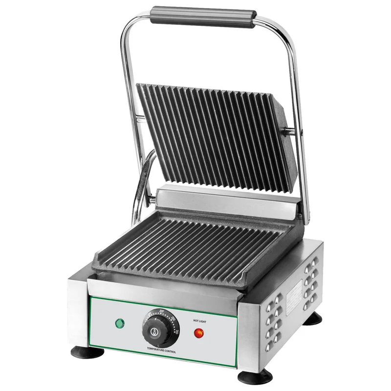 Virtus Kontaktgrill mit 1 Gusseisenplatte, gerillt/gerillt, 230x240 mm