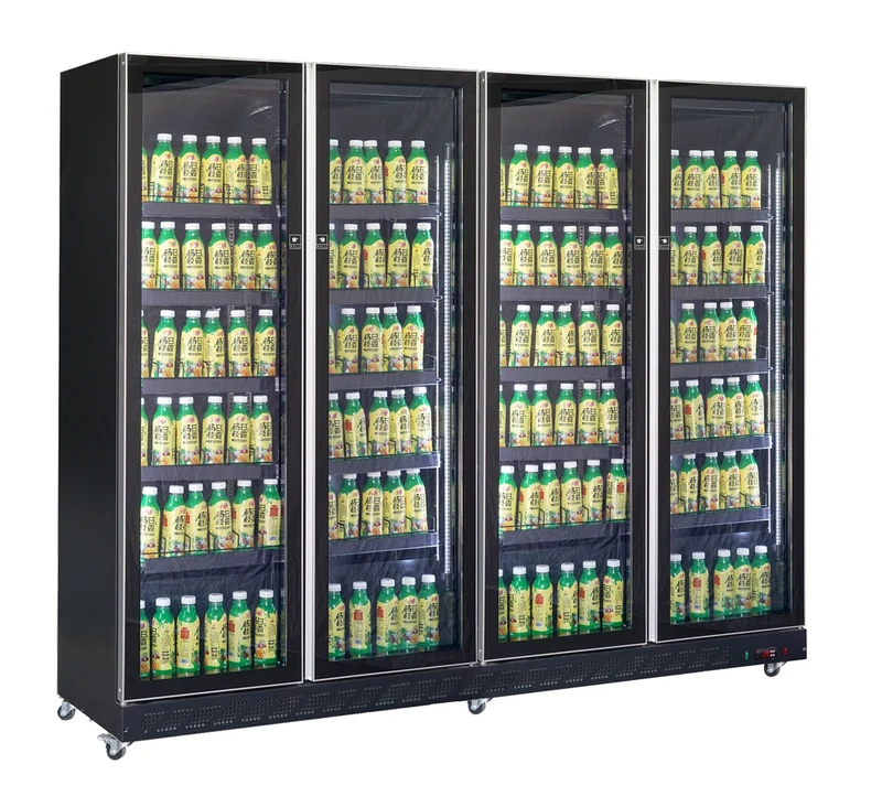 Combisteel Kühlschrank 4 Glastüren Schwarz *transport auf Anfrage*