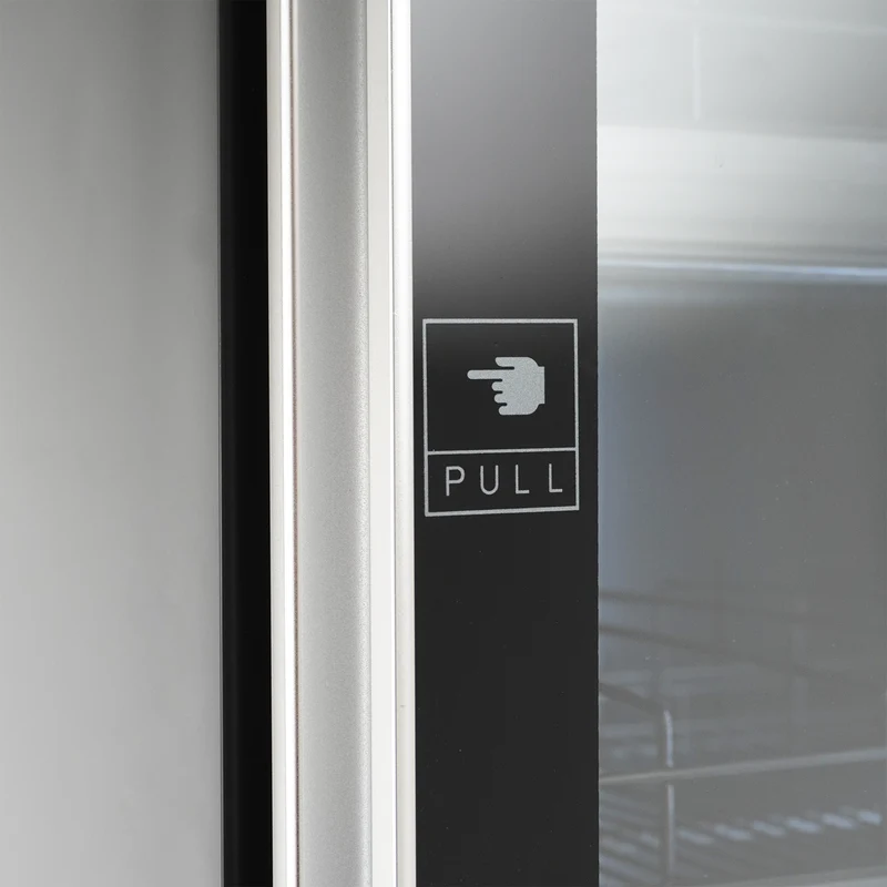 Combisteel Kühlschrank 1 Glastür Schwarz, 620 x 600 x 1980 mm