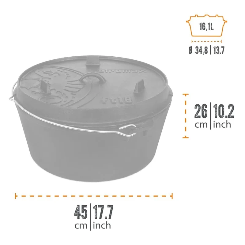 Petromax Dutch Oven ft18, mit Füßen