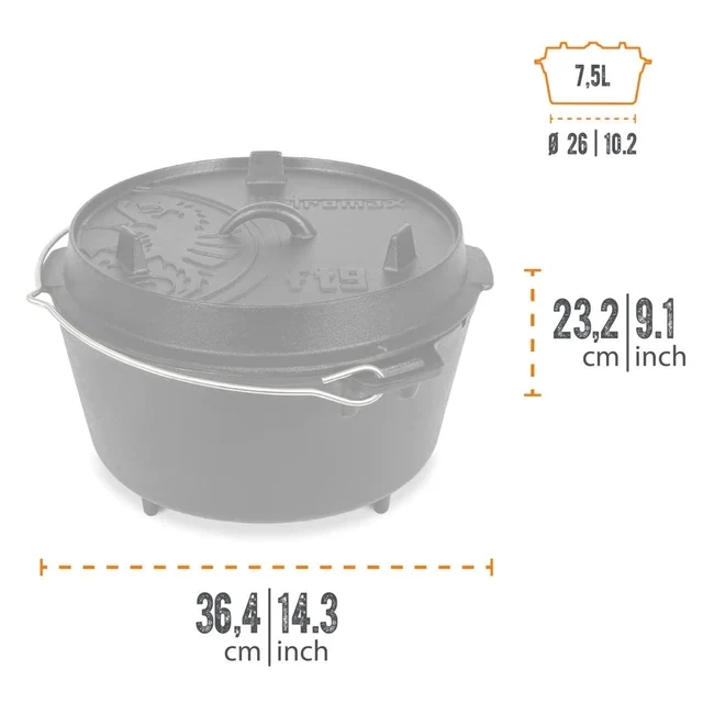 Petromax Dutch Oven ft9, mit Füßen
