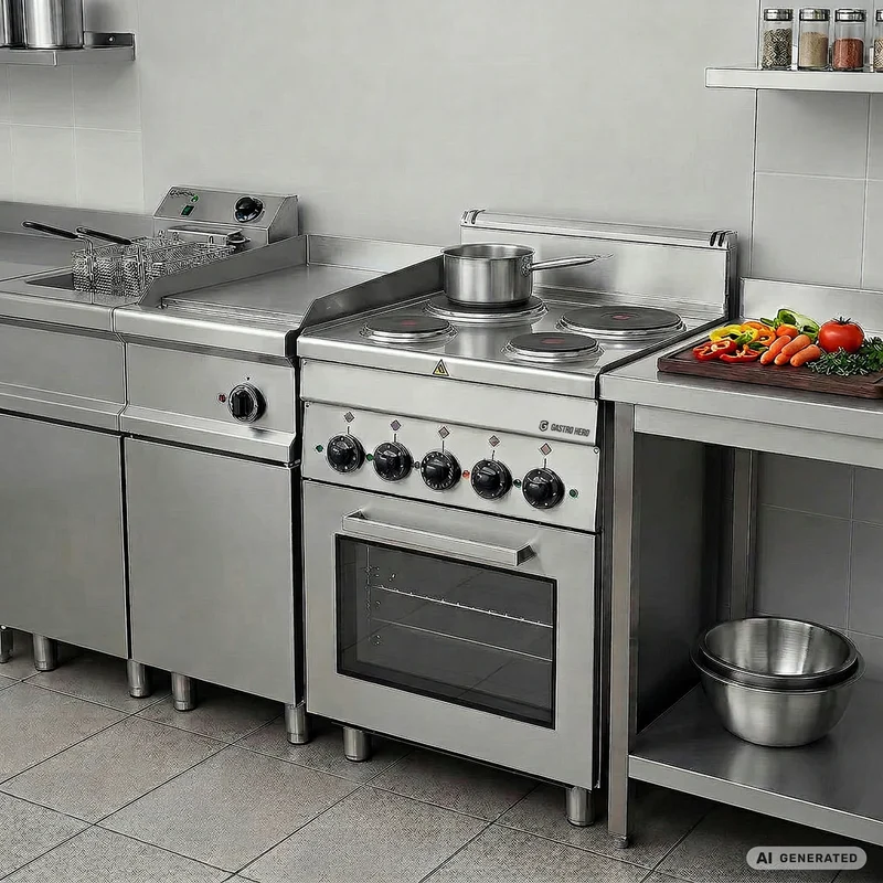 Elektroherd Serie 600 - 60/60 mit Elektrobackofen und Elektrogrill - 4 Kochfelder 11,7 kW