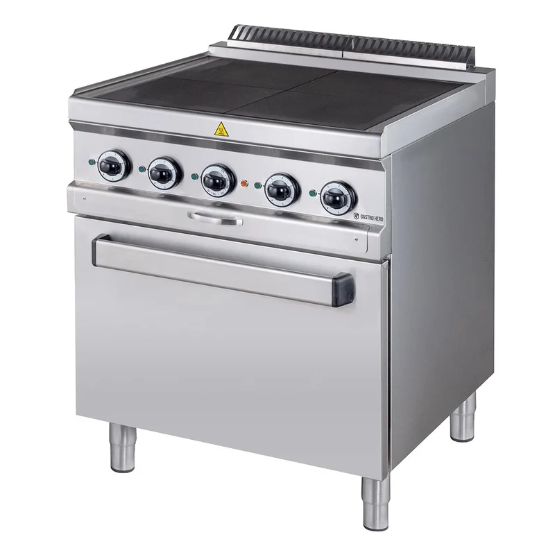 Elektroherd Serie 700 - 70/70 mit Elektrobackofen, Umluft - 4 quadratische, abgesenkte Kochfelder - 12,6 kW