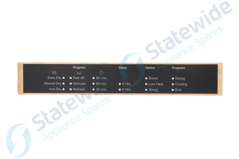 ELECTROLUX Dryer PROGRAM STICKER-EDV5552/EDV6552-Genuine