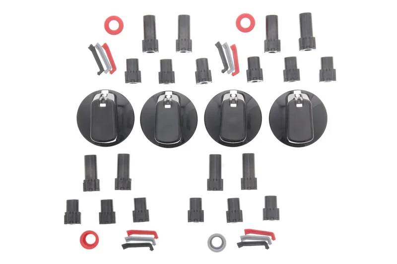 Universal Cooktop/Oven Knob Black 48mm SKIRT (Pack 4)