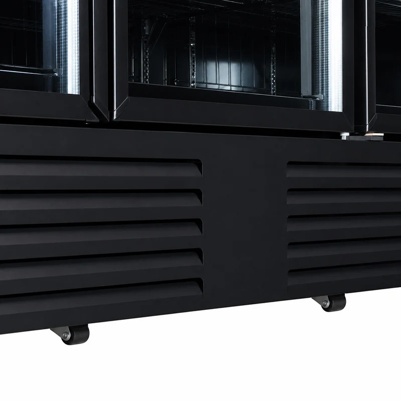 Combisteel Kühlschrank 3 Glastüren Schwarz JDE-1530R Bl
