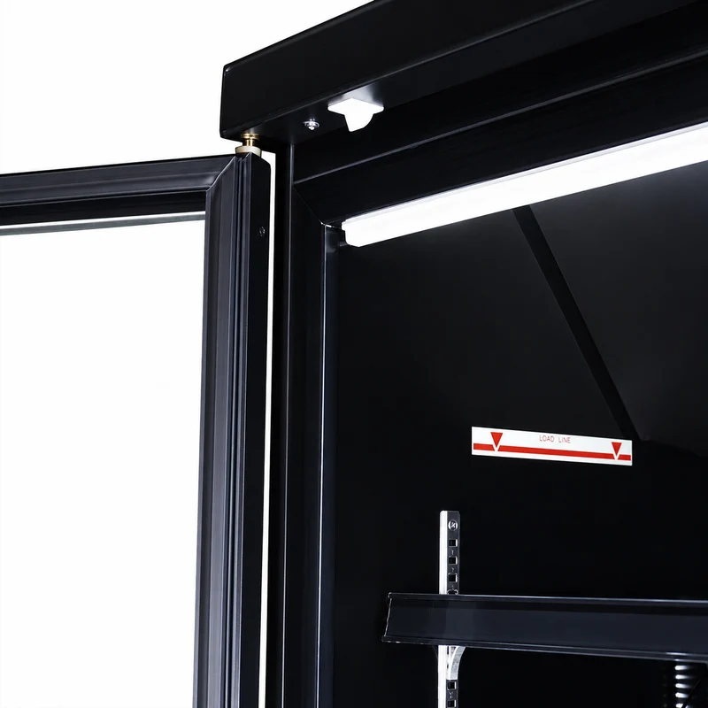 Combisteel Kühlschrank 3 Glastüren Schwarz JDE-1530R Bl