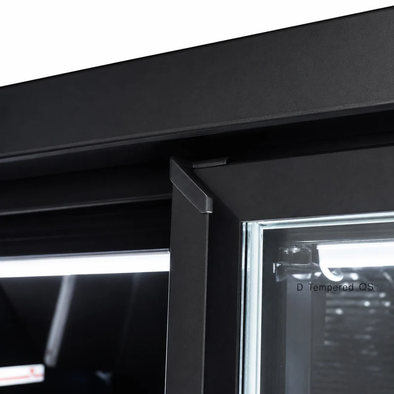 Combisteel Kühlschrank 2 Glastüren Schwarz JDE-1000R Bl