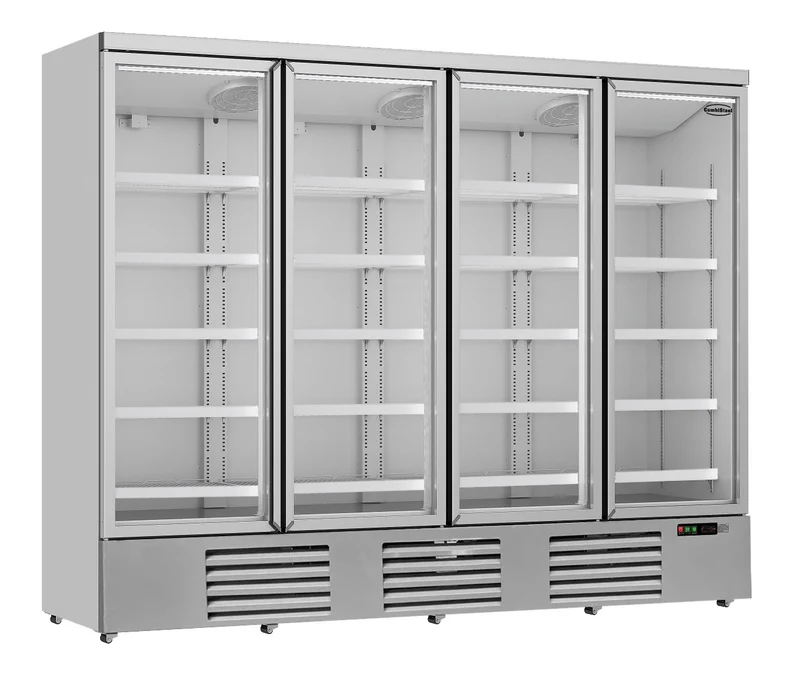 Combisteel Kühlschrank 4 Glastüren JDE-2025R *transport auf Anfrage* **achtung, Es Liegt Ein Erhöhter Einschatlstrom Vor, Sodass Ein Leitungsschutzschalter mit C-charakteristik Erforderlich Ist.**