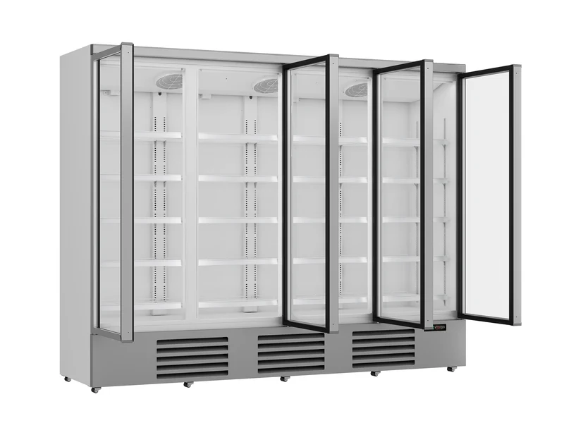 Combisteel Kühlschrank 4 Glastüren JDE-2025R *transport auf Anfrage* **achtung, Es Liegt Ein Erhöhter Einschatlstrom Vor, Sodass Ein Leitungsschutzschalter mit C-charakteristik Erforderlich Ist.**