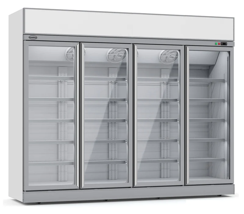 Combisteel Kühlschrank 4 Glastüren INS-2060R *transport auf Anfrage* **achtung, Es Liegt Ein Erhöhter Einschatlstrom Vor, Sodass Ein Leitungsschutzschalter mit C-charakteristik Erforderlich Ist.**