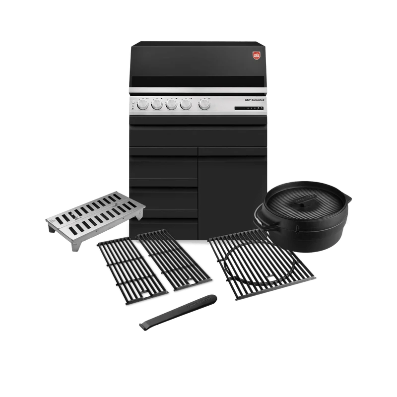 Otto Wilde „Slow Griller“-Set mit Gasgrill G32 Connected, 3 Schubladen + 1 Tür