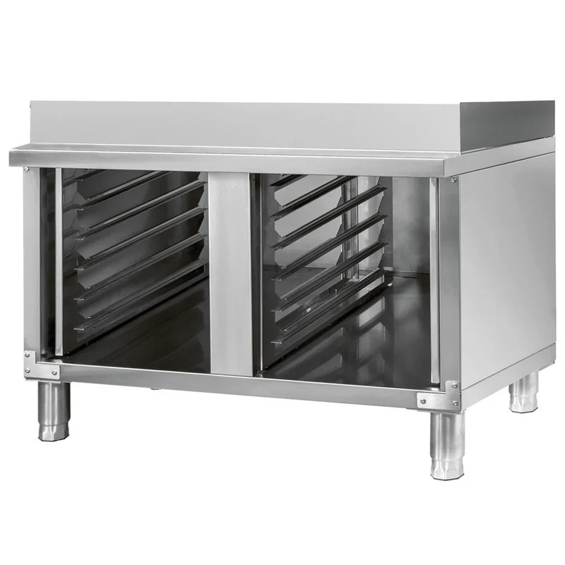 Virtus Untergestell mit Führungsschienen für 6x /10x GN 1/1 Elektro-/Gas-Konvektionsöfen, dreiseitg geschl.
