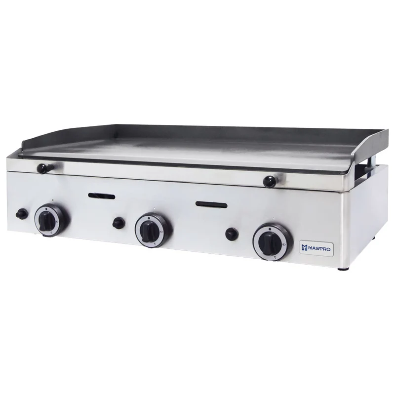 Mastro Gas-Grillplatte mit 3 Grillzones, Tischmodell, glatte Platte - LPG