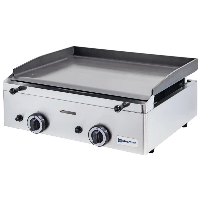 Mastro Gas-Grillplatte mit 2 Grillzones, Tischmodell, glatte Platte - LPG
