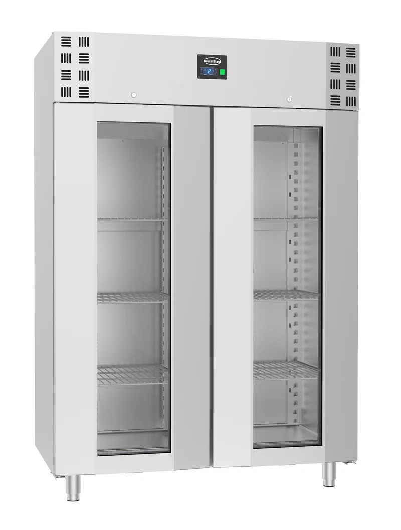 Combisteel Kühlschrank Edelstahl Glastür Mono Block 1400 Ltr